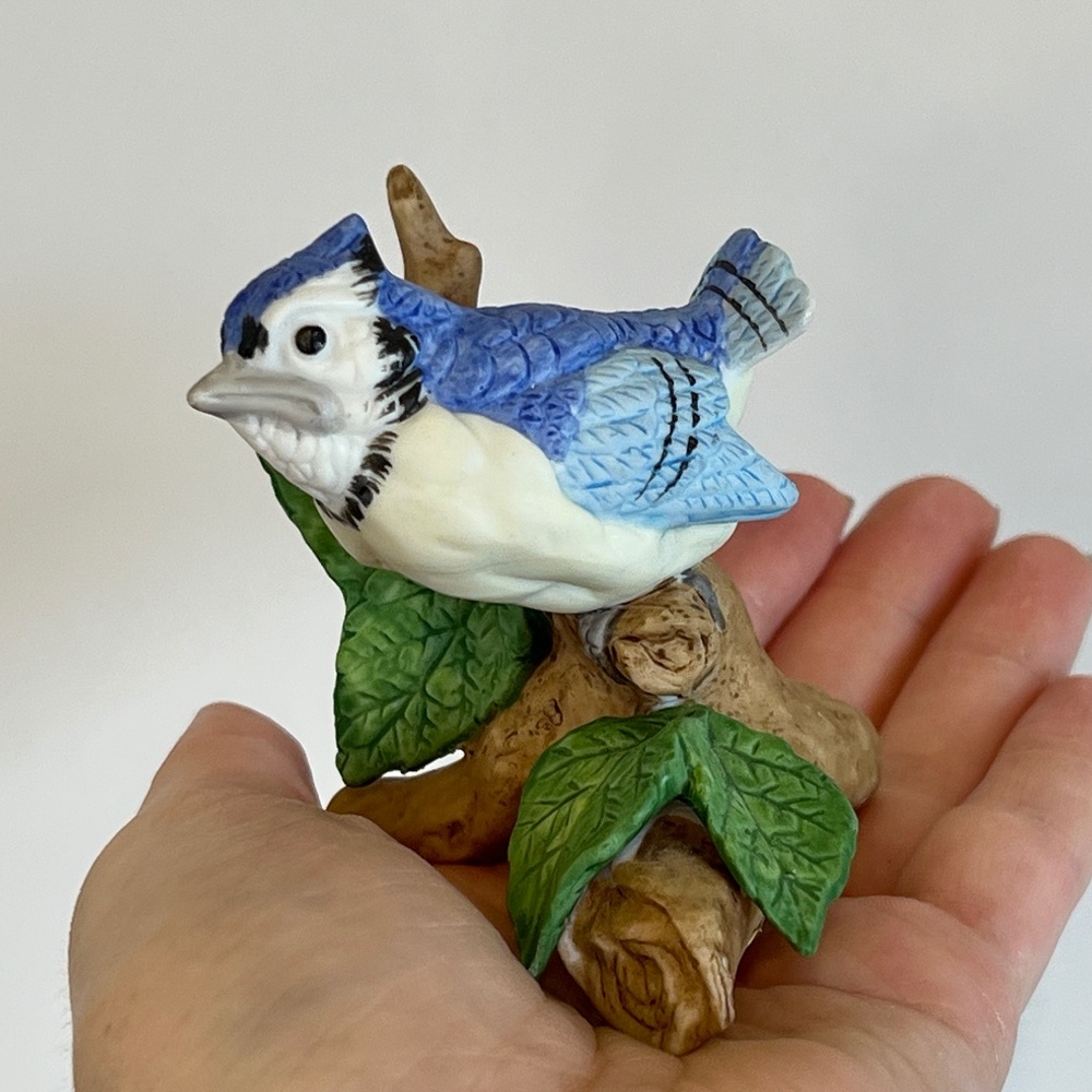Lefton Bird Collection Porcelain Blue Bird  Figurine Taiwan Vintage